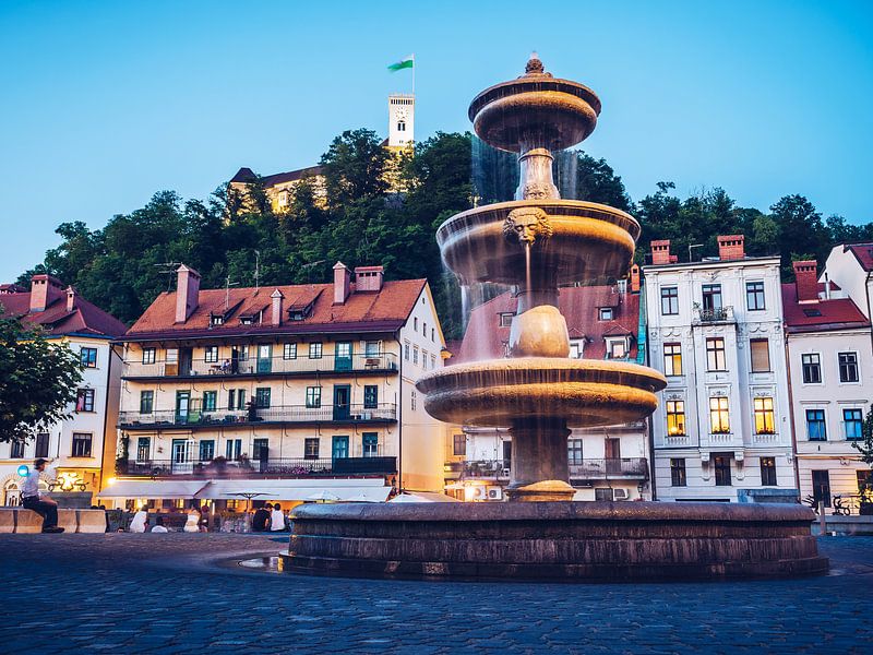 Ljubljana - La vieille ville à l'heure bleue par Alexander Voss