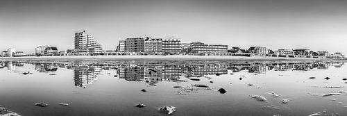 Duhnen strand zwart-wit