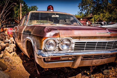 Front Klassieke Auto Politie Route 66 in USA
