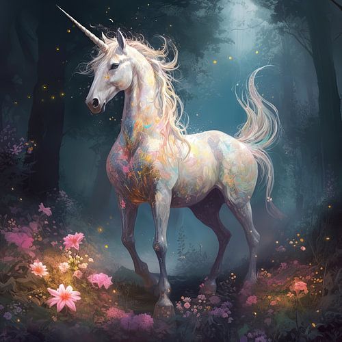 Einhorn in der Märchenwelt