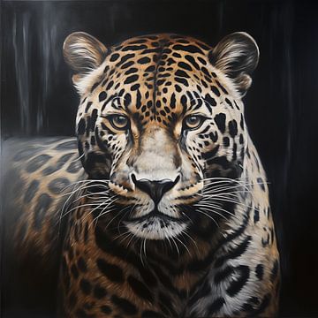 Jaguar olieverf schilderij van TheXclusive Art