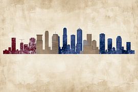 Moderne abstrakte Skyline mit bunten Schattierungen