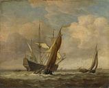 Two Small Vessels and a Dutch Man-of-War in a Breeze, Willem van de Velde by Masterful Masters thumbnail