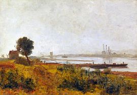 Flusslandschaft in Mecklenburg, PAUL BAUM, Ca. 1885 von Atelier Liesjes