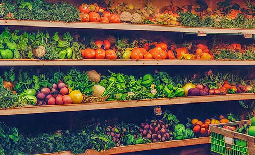 Groenten in een supermarkt Illustraties