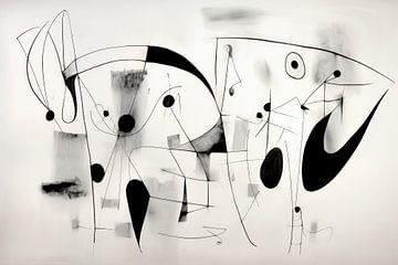 Abstrait, minimalisme, noir et blanc sur Joriali Art abstrait