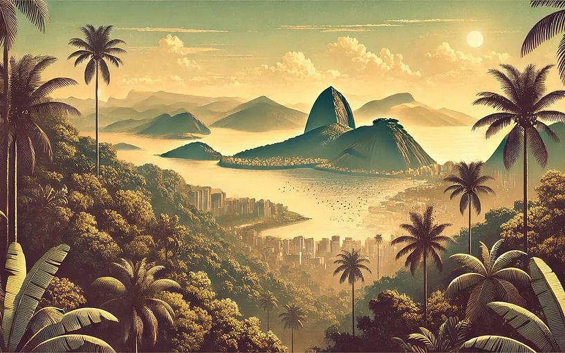 Vintage Brazil, Rio de Janeiro Tropics Poster by Chromatic Fusion Studio