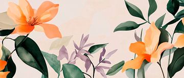 Een dans van kleurrijke bloemen Zachte bloesems in het ochtendlicht F van Poster Art Shop