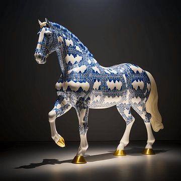 Cheval bleu de Delft 2 sur DNH Artful Living