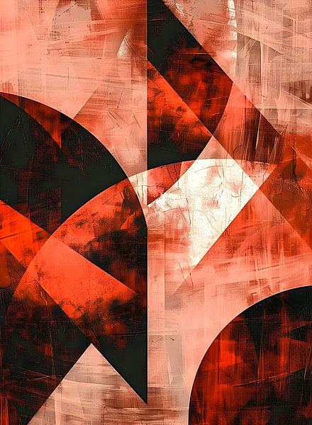 Abstraktes Duoton-Muster in Erdfarben, Herbst, Geometrie von Jan Bechtum