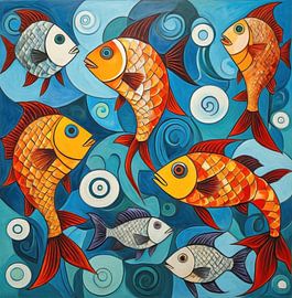Seven fish by Jutta Maria Pusl