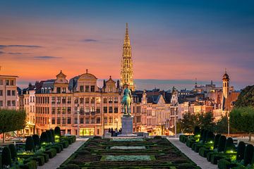 Skyline van Brussel, België van Michael Abid