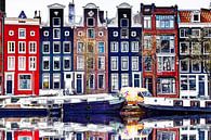 Häuser am Amstel Amsterdam mit Spiegelbild von Hendrik-Jan Kornelis Miniaturansicht