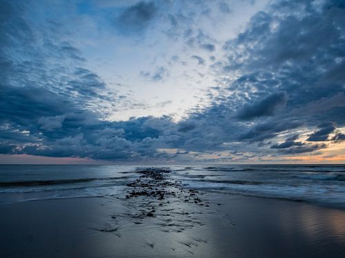 Een Dramatisch Zeegezicht Op Texel