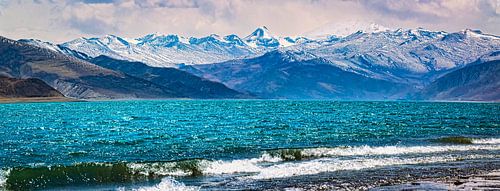  Mountain Lake at Nagarzê County, lhoka, Tibet. Panorama