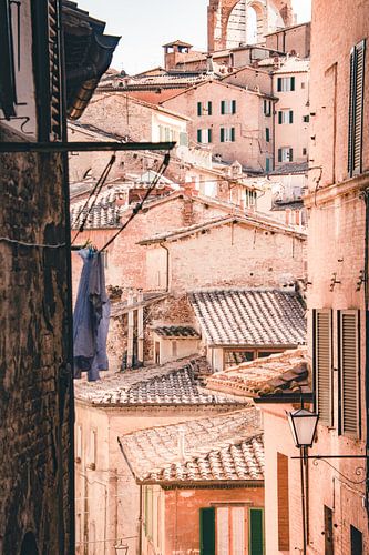 Doorkijkje stadscentrum Siena | reisfotografie print | Toscane Italië