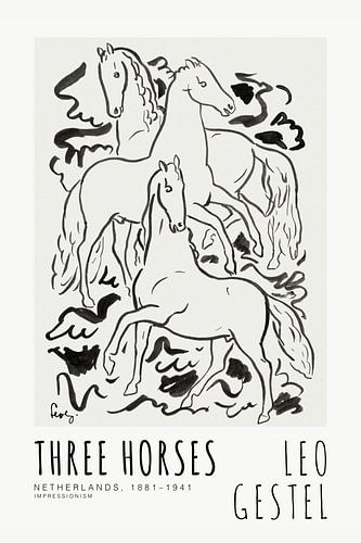 Leo Gestel - Three Horses by Old Masters