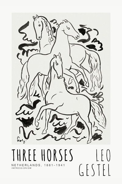 Leo Gestel - Three Horses by Old Masters