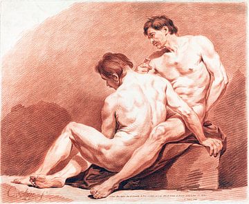 Two naked men, Jean-François Janinet, ca 1774 by Atelier Liesjes