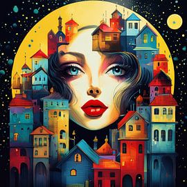 Frauenportrait - digitale Kunst von Reiner Borner