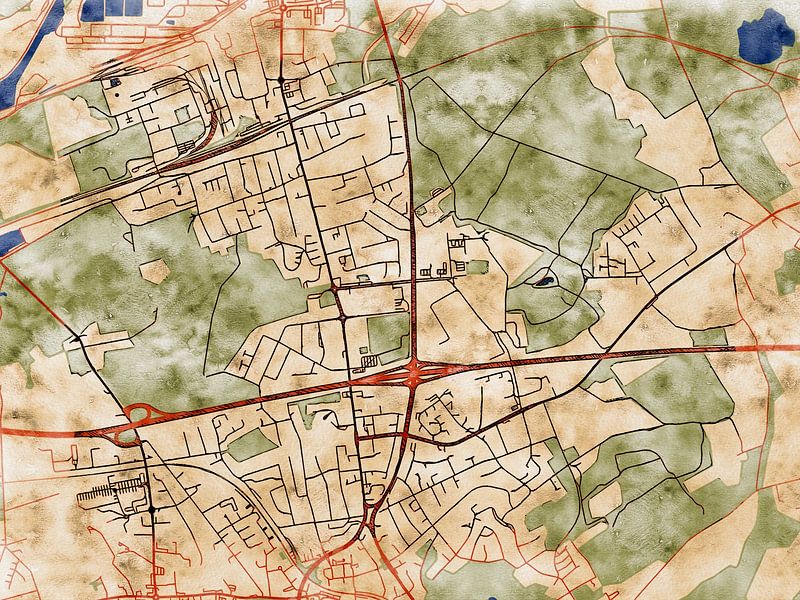 Map of Castrop-Rauxel with the style 'Serene Summer' by Maporia