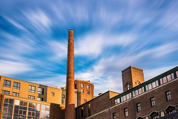 Chimney Museum Küppersmühle at the Inner Harbour Duisburg Germany by Dieter Walther