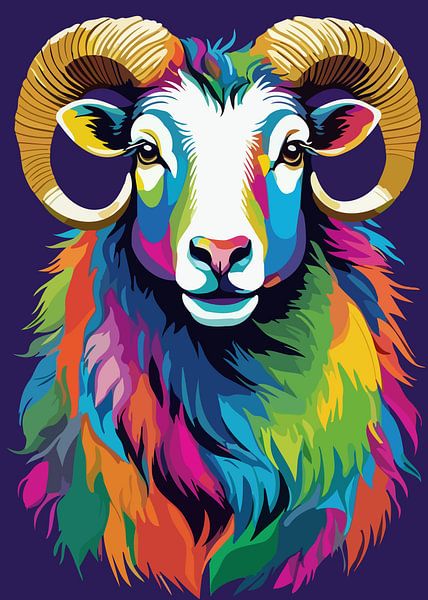 Drenthe Heath Schafe Pop Art Stil von MIROKKU