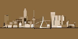 Skyline von Rotterdam in Sepia