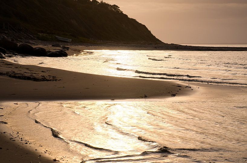 On Blåvand beach at sunset by the sea by Martin Köbsch