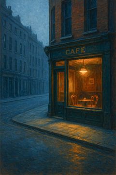 Soho Twilight Café - Les coins tranquilles de Londres sous une lumière chaude sur Travel Shop