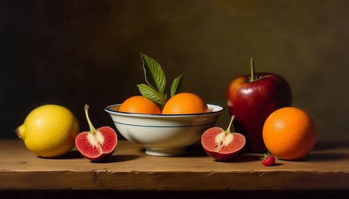 Simple Harmony still life with fruit.