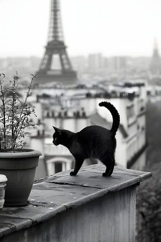 Catwalk over de daken van Parijs