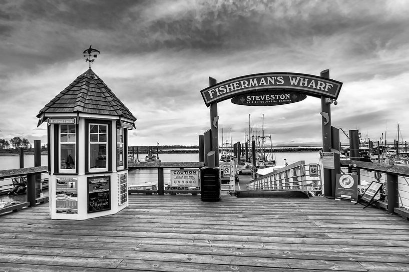 Fisherman's Wharf in Steveston, Richmond | Monochrom von Melanie Viola