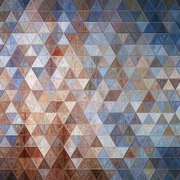 Mozaïek driehoek blauw bruin #mosaic van JBJart Justyna Jaszke