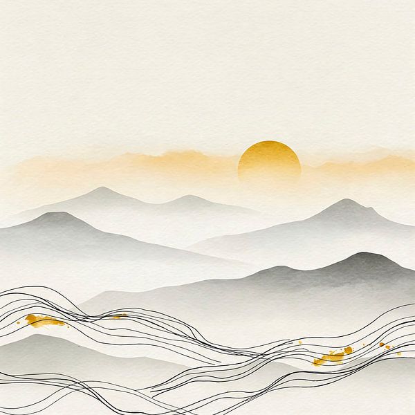 ZEN: Abstract mountain landscape (1) by Studio Pieternel
