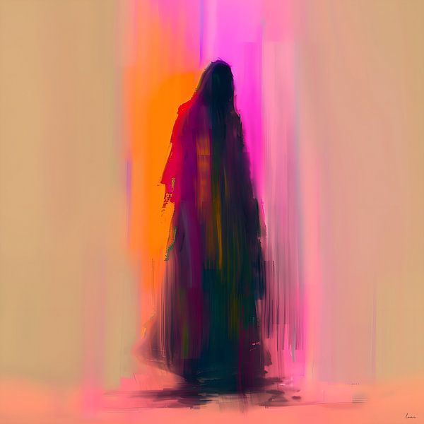 Dark feminine silhouette with a touch of neon by Lauri Creates