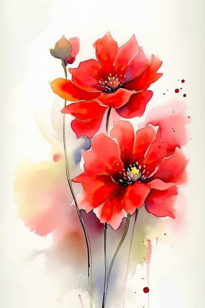 Fröhliche Aquarellblumen von Christian Ovís