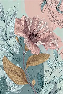 Vintage Flora in Pastel Shades no. 6 by Studio BB