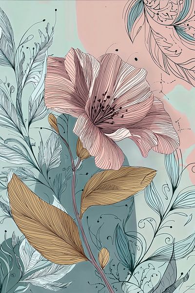 Flore vintage aux tons pastel n° 6 par Studio BB
