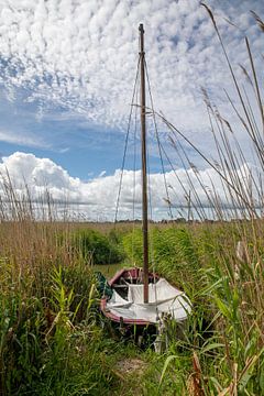 Vissersboot op de Bodden bij Ahrenshoop (Fischland / Darß)