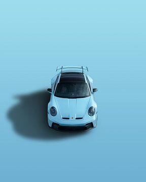 Porsche 992 GT3 Blue Art by Wessel Dijkstra