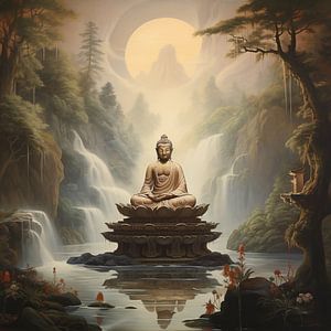 Buddha at Sunset | Buddha Art by ARTEO Paintings