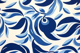 Minimalistische Linienkomposition in Blau und Weiß