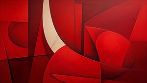 Abstracte vormen rood panorama