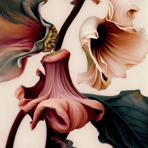 Fantasy flowers in pastel colours