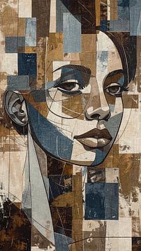 Expressief figuratief en semi abstract portret