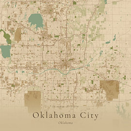 Historische Landkarte von Oklahoma City, Vereinigte Staaten von Ortsdrucke