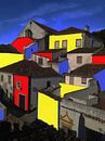 Portugees dorp uit de serie Muurverf van Rob IJsselstein thumbnail