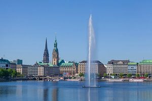 Binnenalster, Rathaus, Jungfernstieg, Hamburg