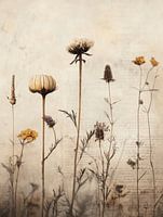 Vintage collage met bloemen